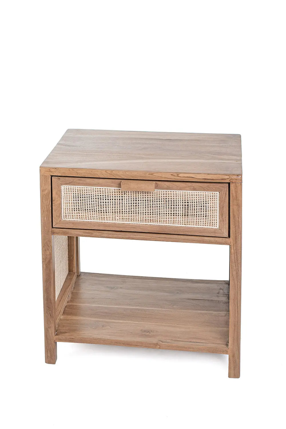 ARCH Teak & Rattan Bedside Table | Boho Nightstand