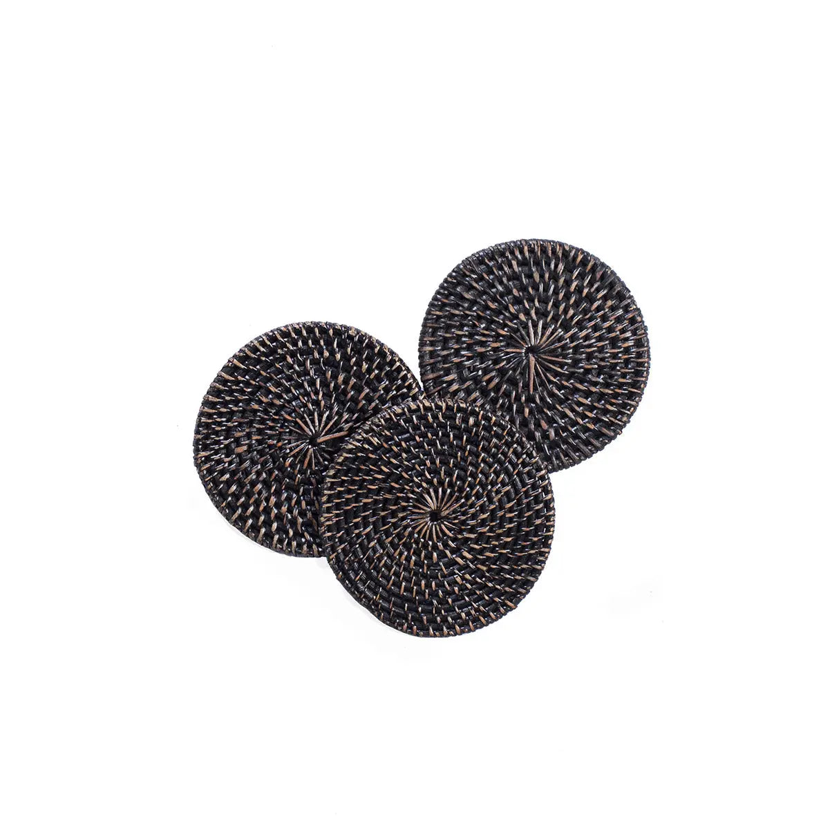 Rattan Coaster ROUND Black Ø10 cm | Table Protection