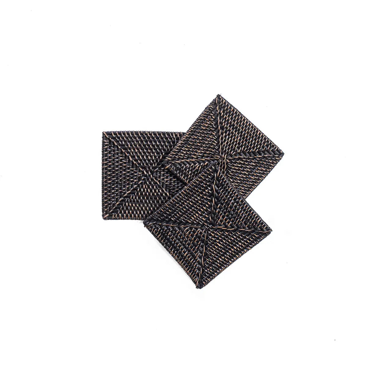 Rattan Coaster RECTANGULAR Black 10 cm | Table Décor