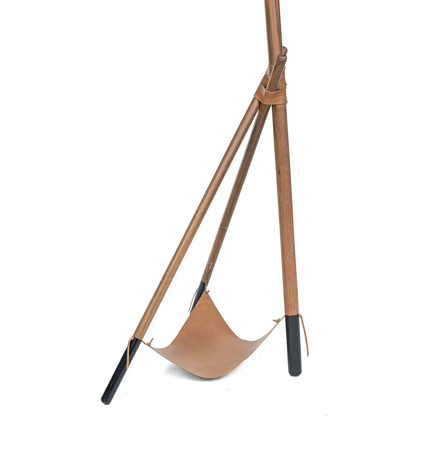 Floor Lamp Teak & Leather CAPRI 160 cm | Teak Lighting