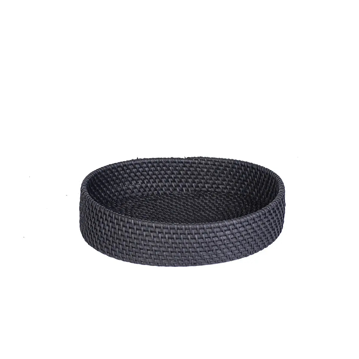 Decorative Tray Rattan OVAL Black 23x30 cm | Boho Table Décor