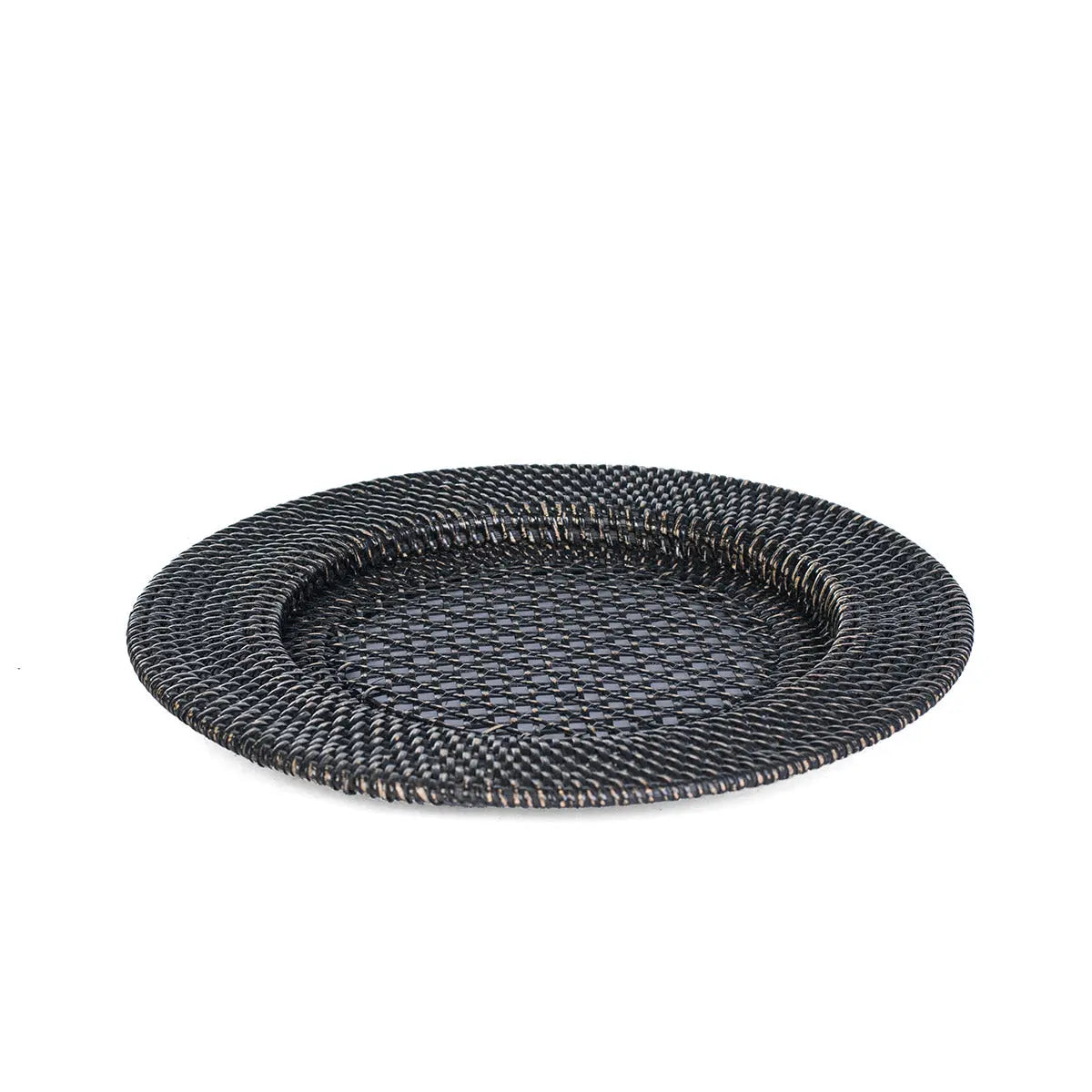 Decorative Plate Rattan ROUND Black Ø35 cm | Wall Décor