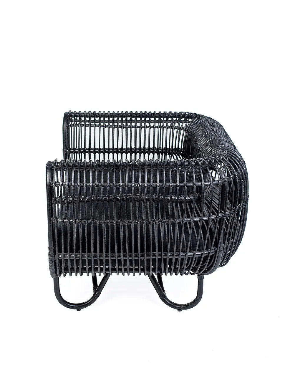 VICTORIA Solo Rattan Sofa Black | Boho Living Chair