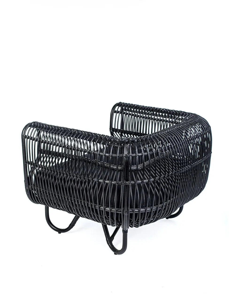 VICTORIA Solo Rattan Sofa Black | Boho Living Chair