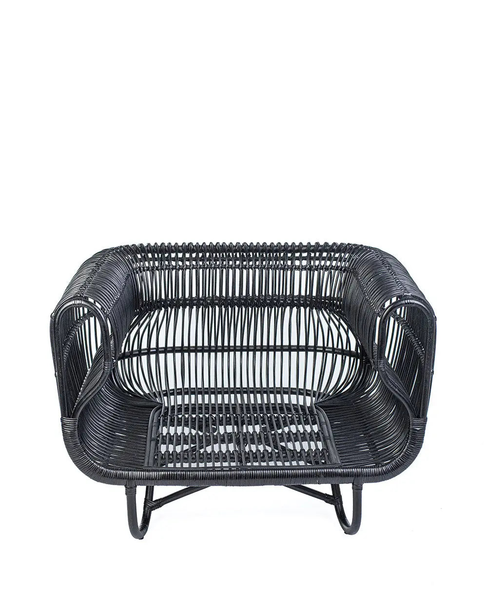 VICTORIA Solo Rattan Sofa Black | Boho Living Chair