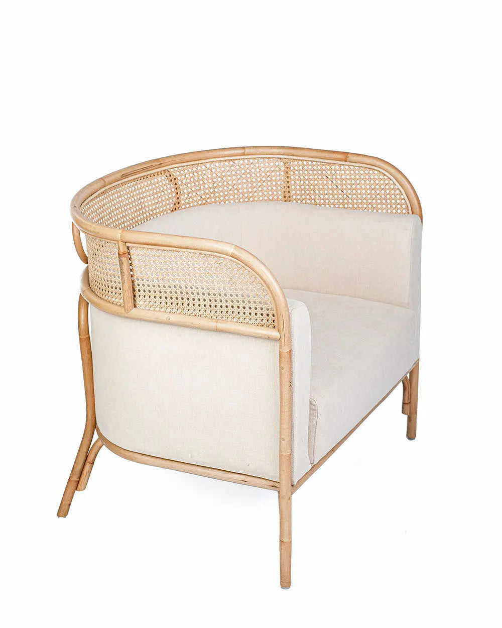 BELLA Solo Rattan Sofa White | Boho Living Chair