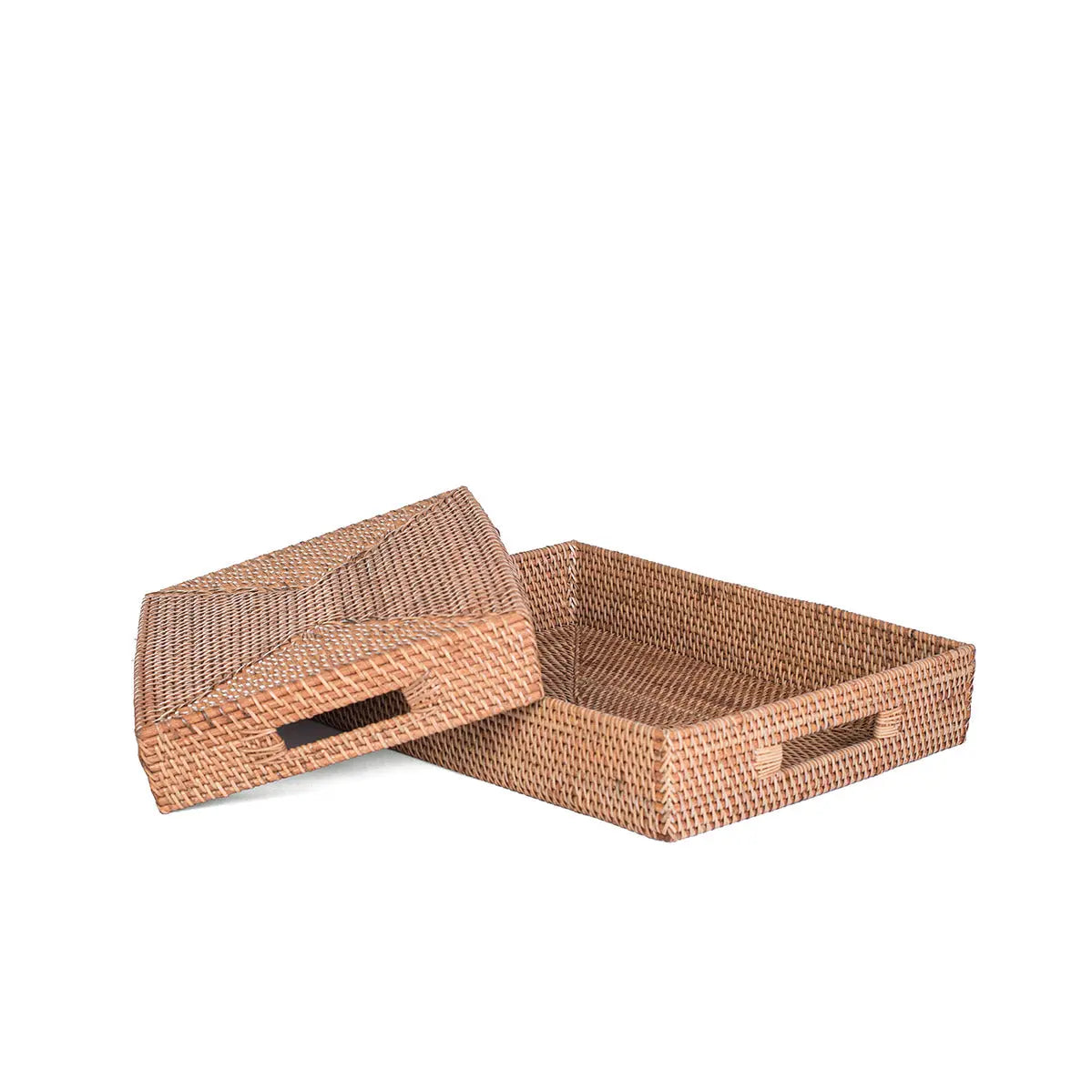 Tray Set Rattan RECTANGULAR 35x45 & 30x40 cm | Boho Serving