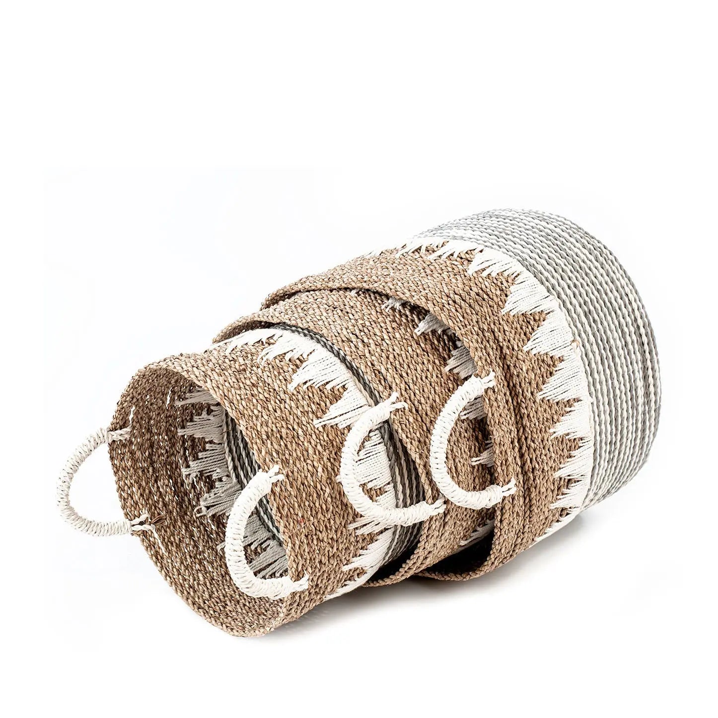 JIPJIP Wicker Basket Set Ø30, 35, 40 cm | Handcrafted Storage Solution