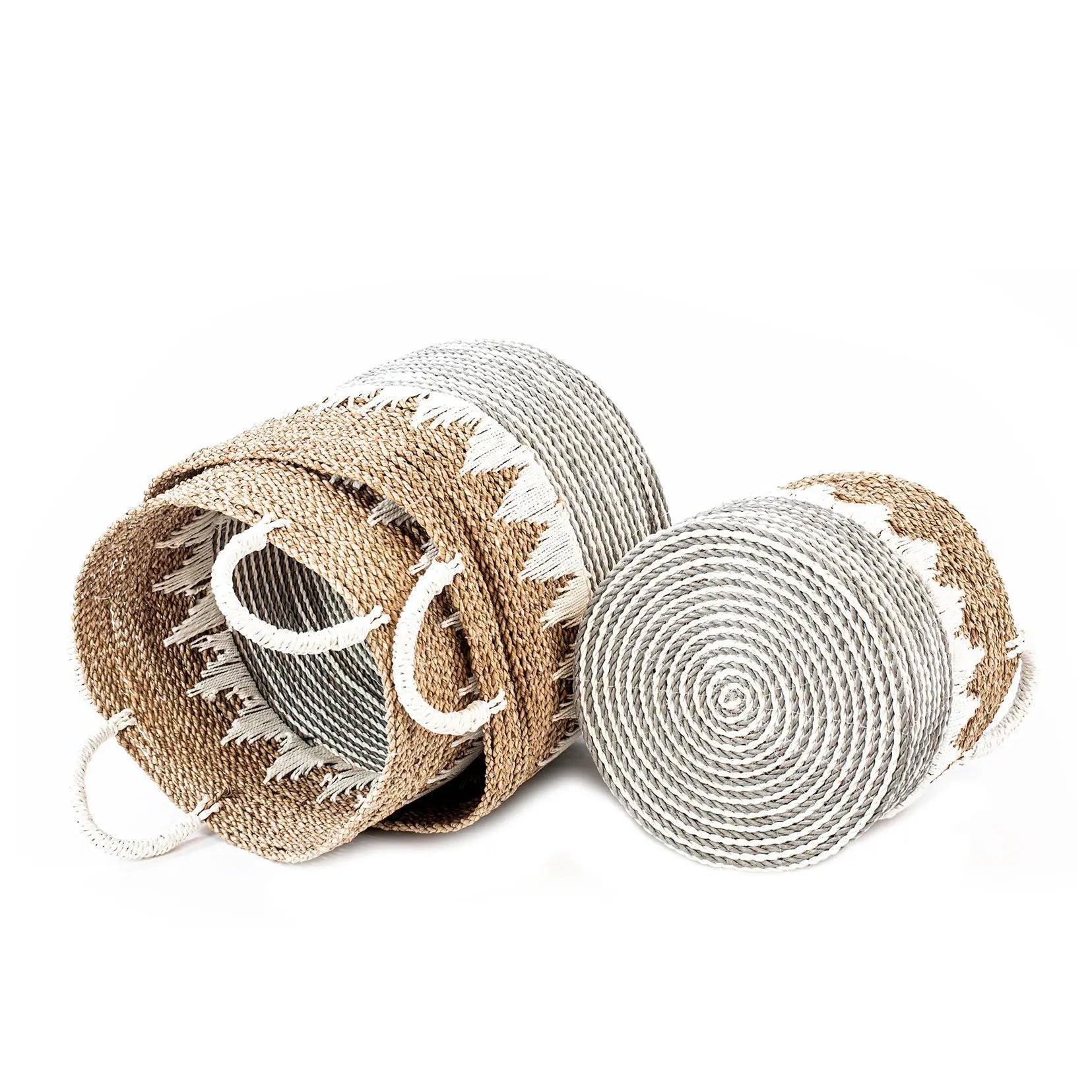 JIPJIP Wicker Basket Set Ø30, 35, 40 cm | Handcrafted Storage Solution