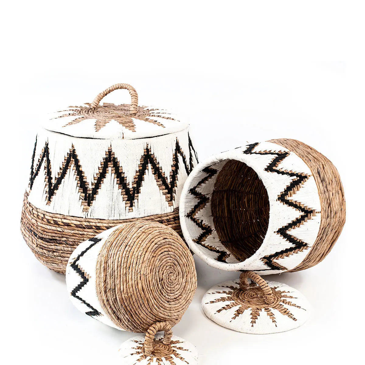 NANCY Wicker Basket Set 3 Pieces Ø30, 45, 60 cm | Versatile Home Storage