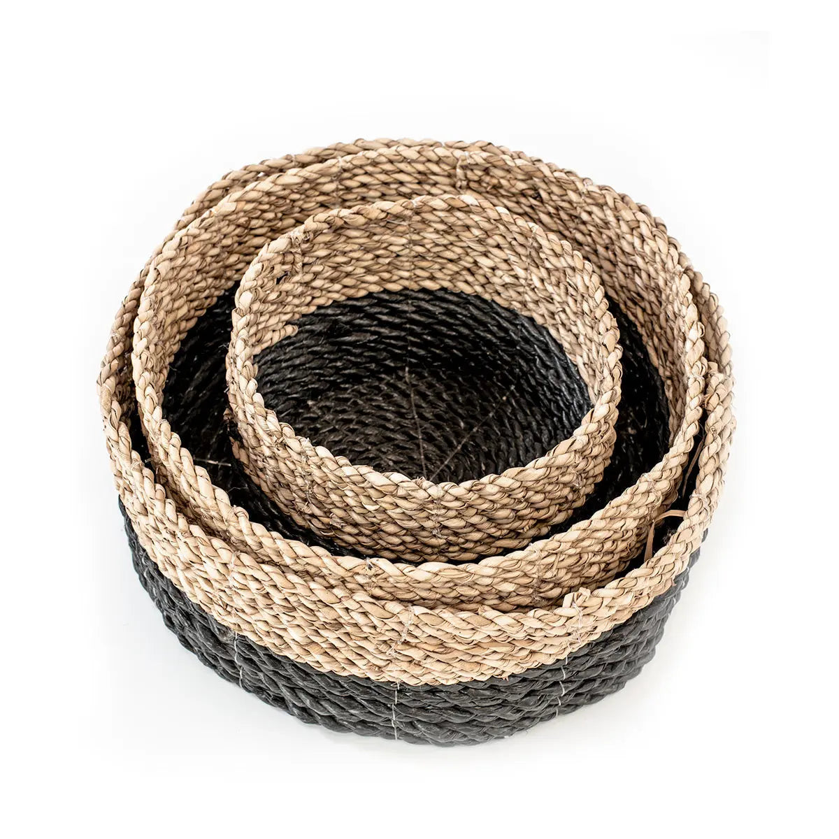 ULUWATU Woven Basket Set 3 Pieces Ø15, 22, 25 cm | Handcrafted Storage Solution