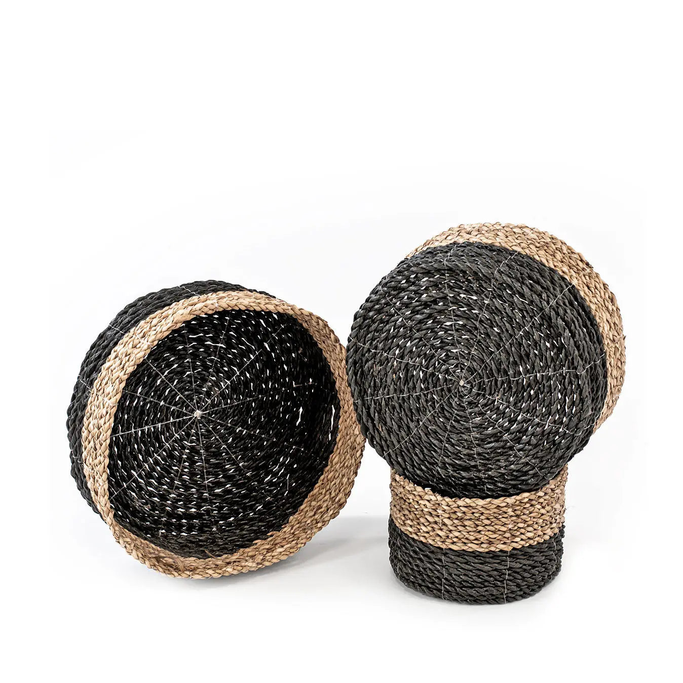 ULUWATU Woven Basket Set 3 Pieces Ø15, 22, 25 cm | Handcrafted Storage Solution