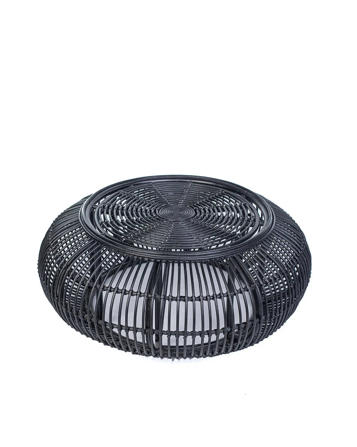 WATU Rattan Coffee Table Black 100 cm | Boho Living Room