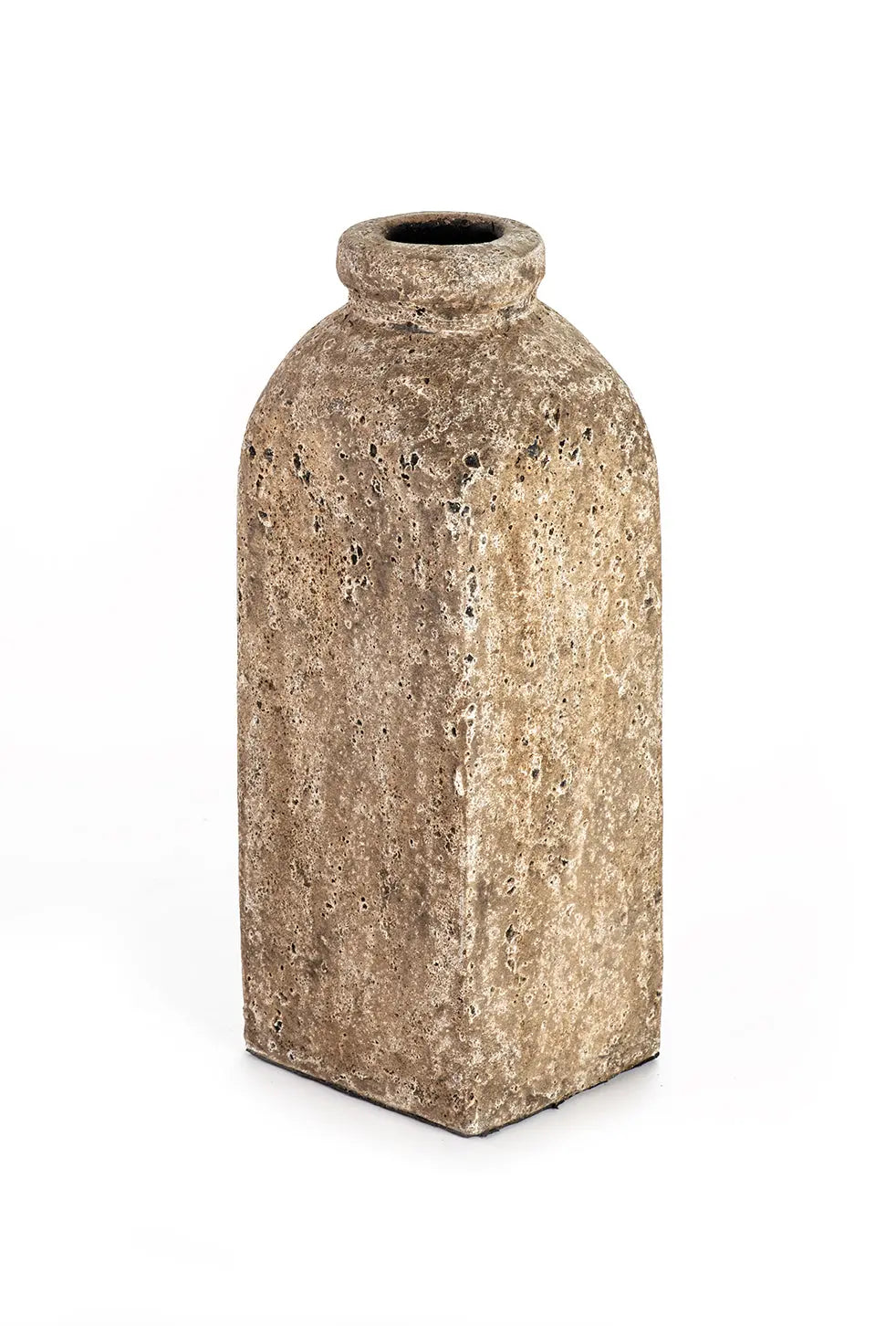 ANTIQUE Sand Ceramic Vase Set 3 Pieces | Handcrafted Rustic Decor