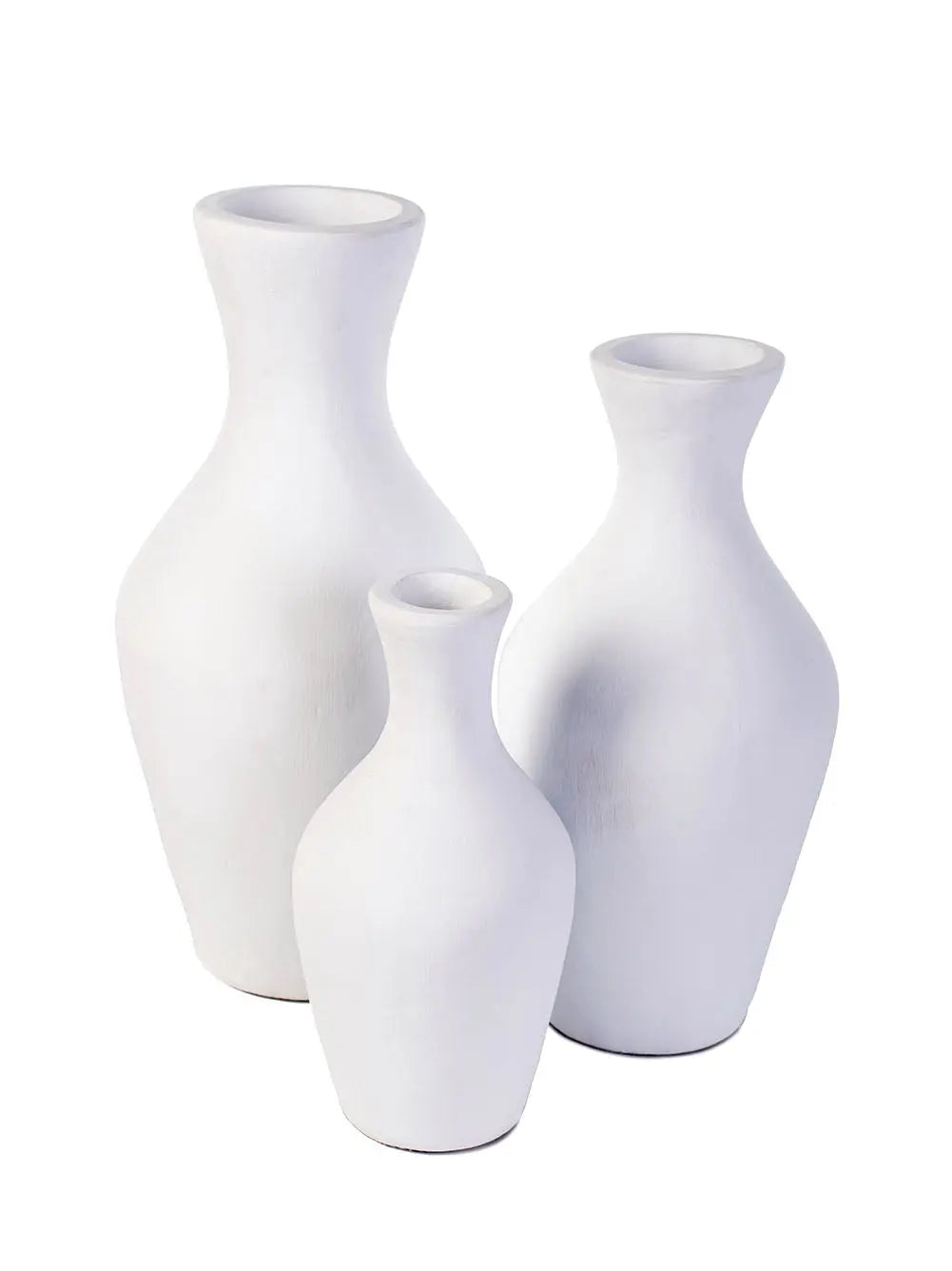 EFFE Blue Ceramic Vase Set 3 Pieces | Handcrafted Decorative Accents