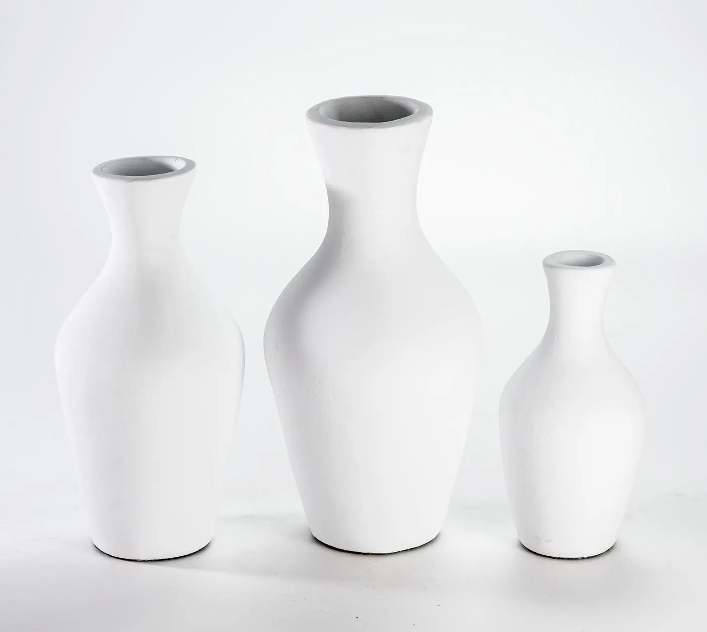 EFFE Blue Ceramic Vase Set 3 Pieces | Handcrafted Decorative Accents