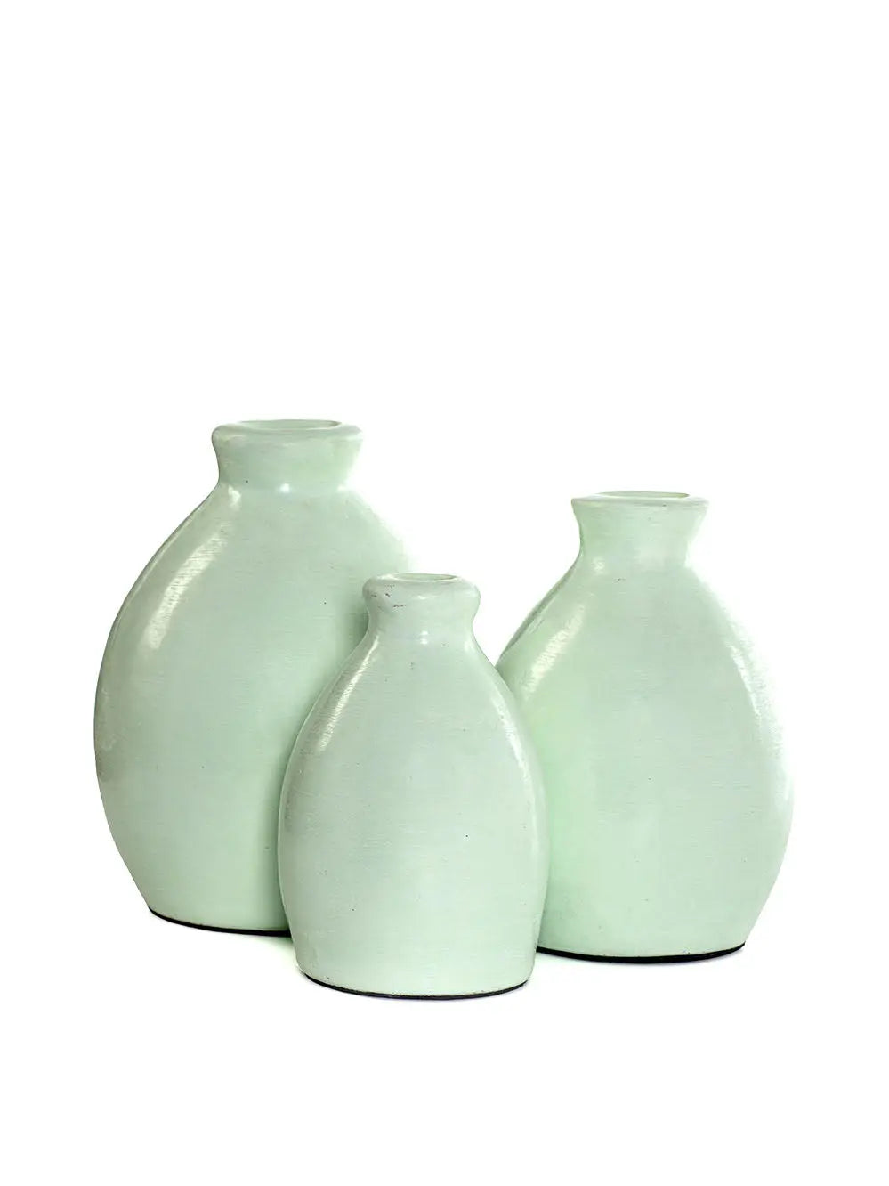 HAWAII Green Ceramic Vase Set 3 Pieces | Handcrafted Decorative Accents
