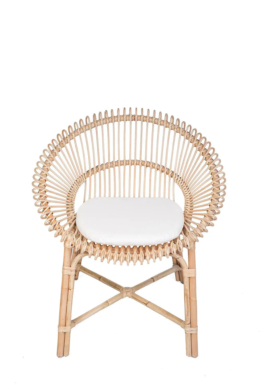 EGG ARM Rattan Lounge Chair | Boho Accent Seating