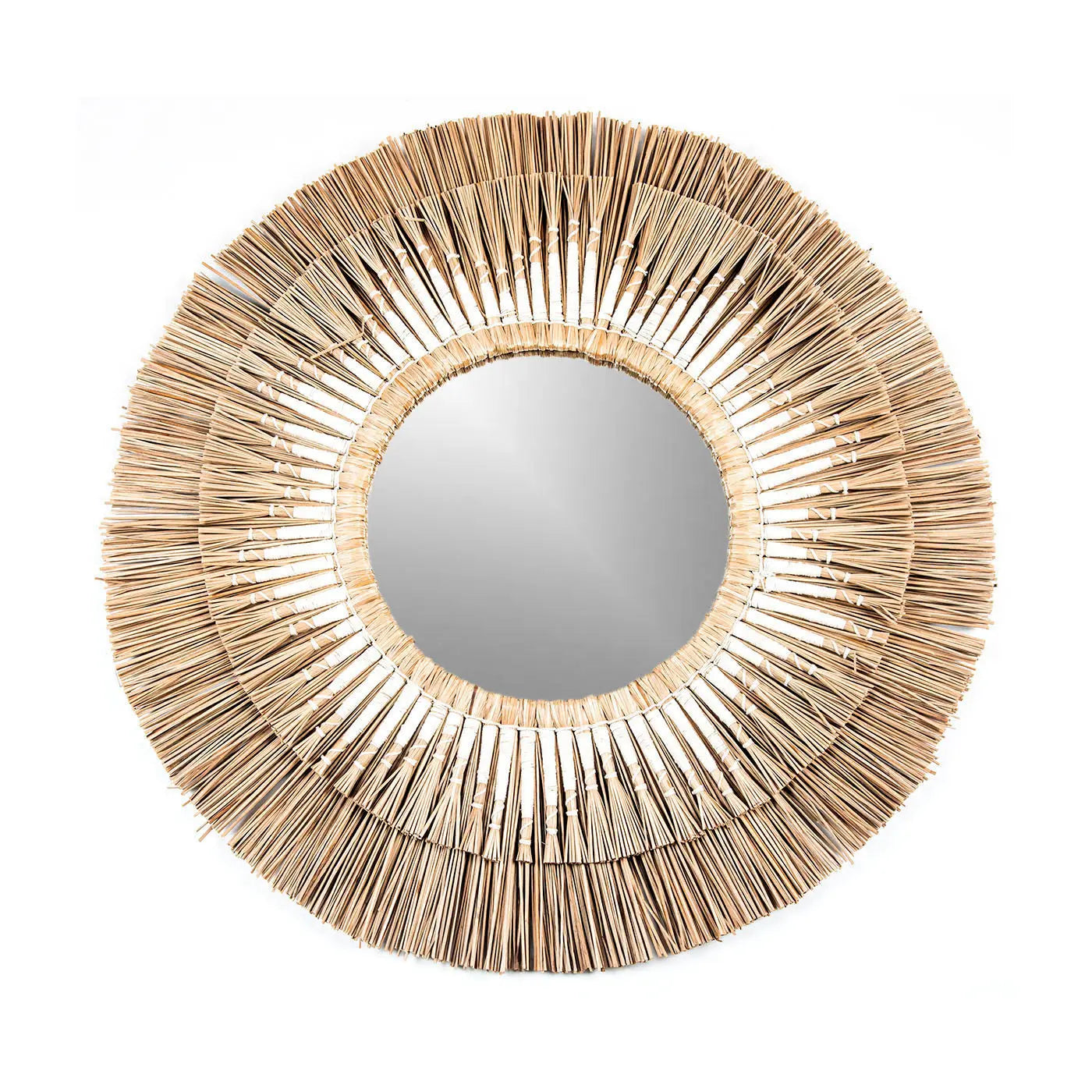 AMMOS Seagrass Mirror Natural Ø70 cm | Artisan Wall Decor