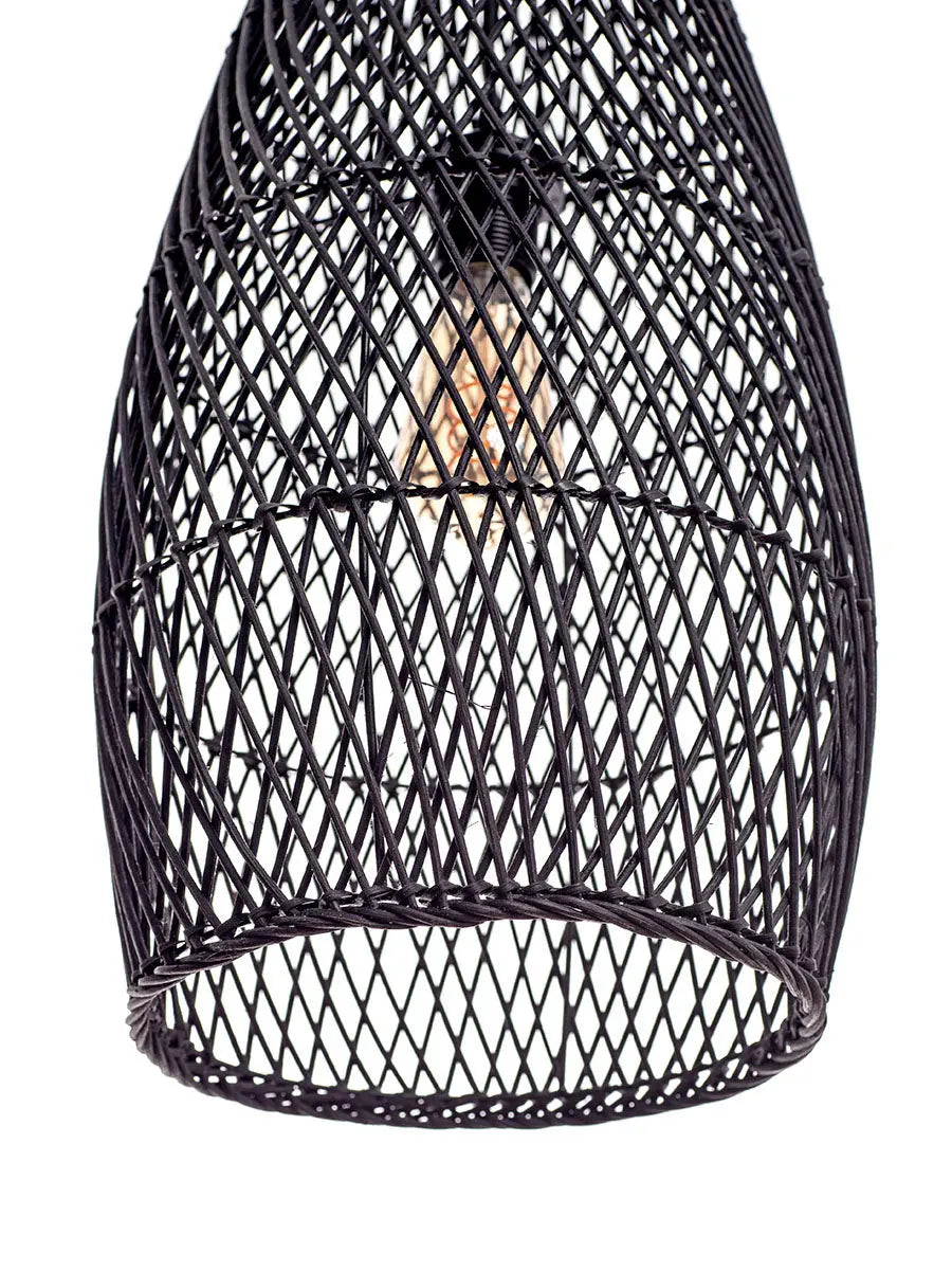 JAKARTA Rattan Pendant Lamp Black Ø25 cm | Handcrafted Lighting