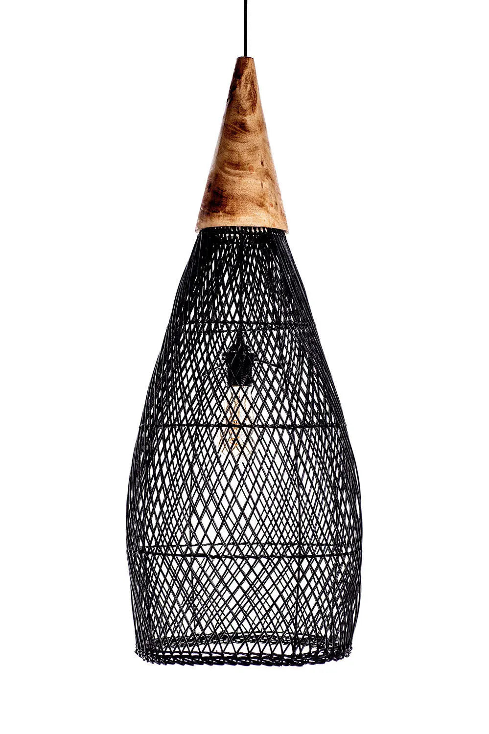JAKARTA Rattan Pendant Lamp Black Ø32 cm | Artisan Lighting Fixture