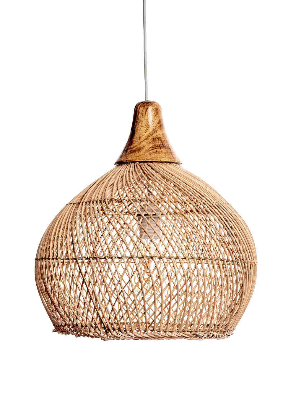 KUBA Rattan Pendant Lamp Natural Ø35 cm | Handwoven Accent Lamp