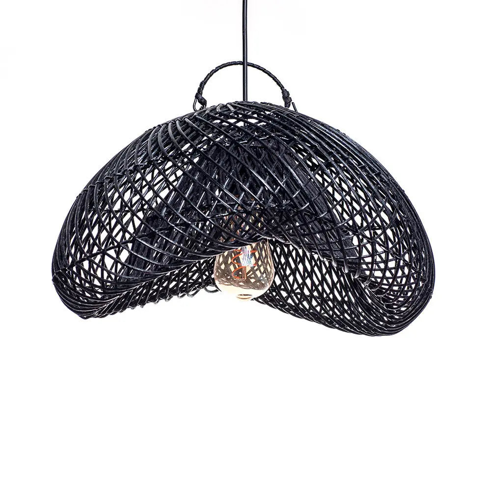 LEA Rattan Pendant Lamp Black 26x40 cm | Home Lighting
