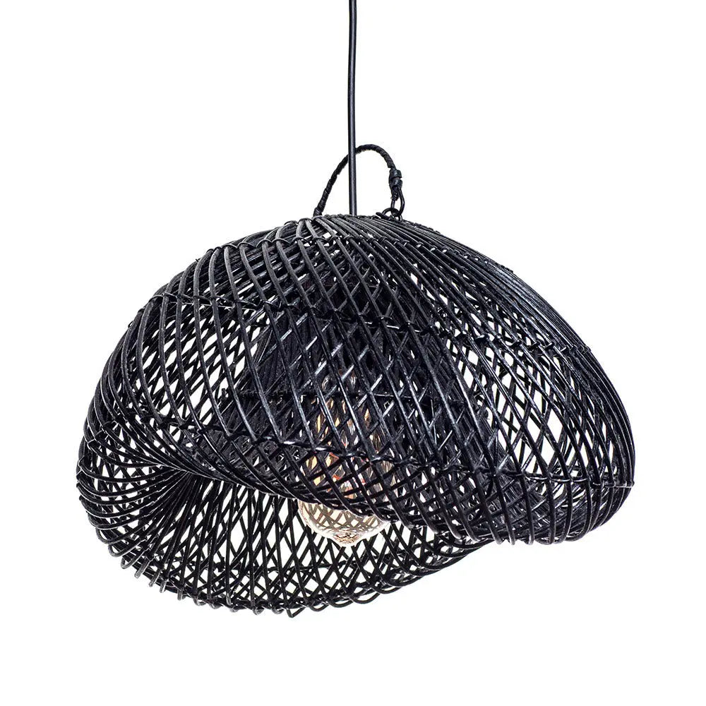 LEA Rattan Pendant Lamp Black 26x40 cm | Home Lighting