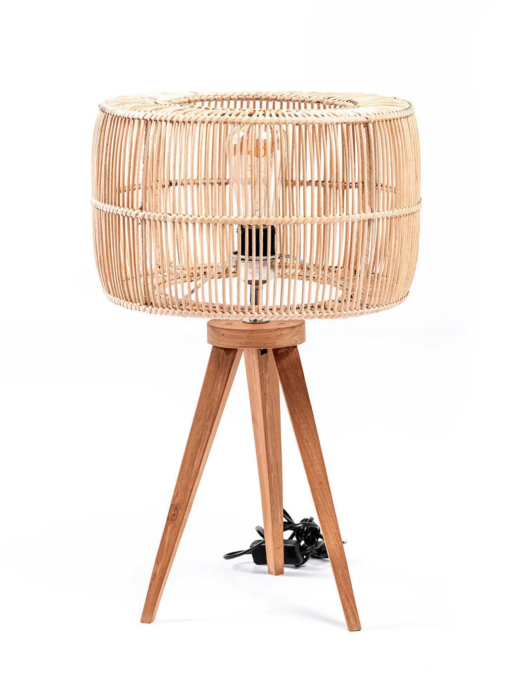 CANNGU Rattan & Teak Table Lamp 32x50 cm