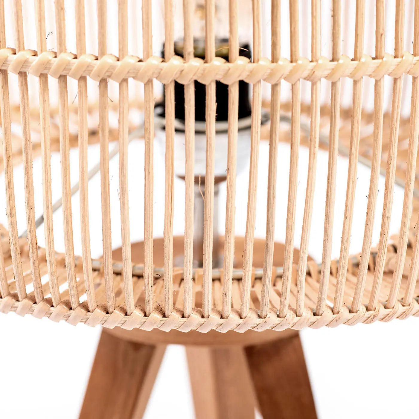 CANNGU Rattan & Teak Table Lamp 32x50 cm