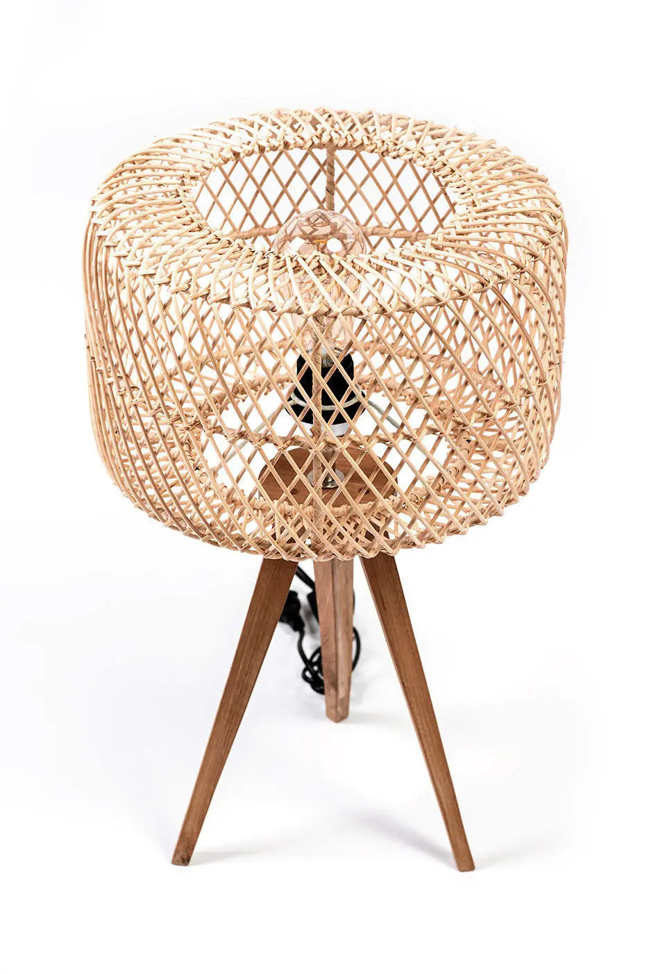 SANUR Rattan & Teak Table Lamp 32x50 cm | Boho Lighting