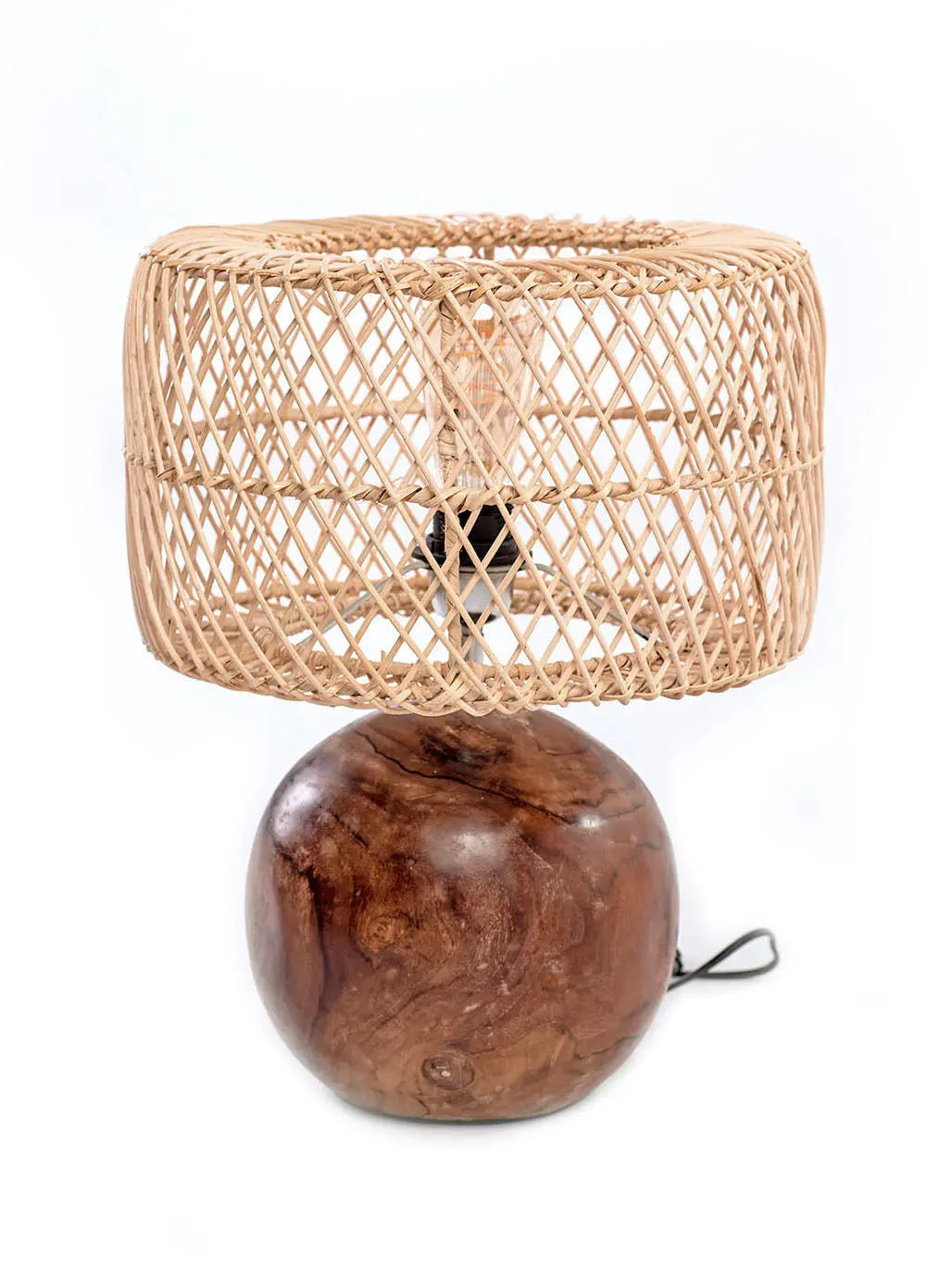 JOY Rattan & Wood Table Lamp Ø30 cm | Artisan Home Lamp