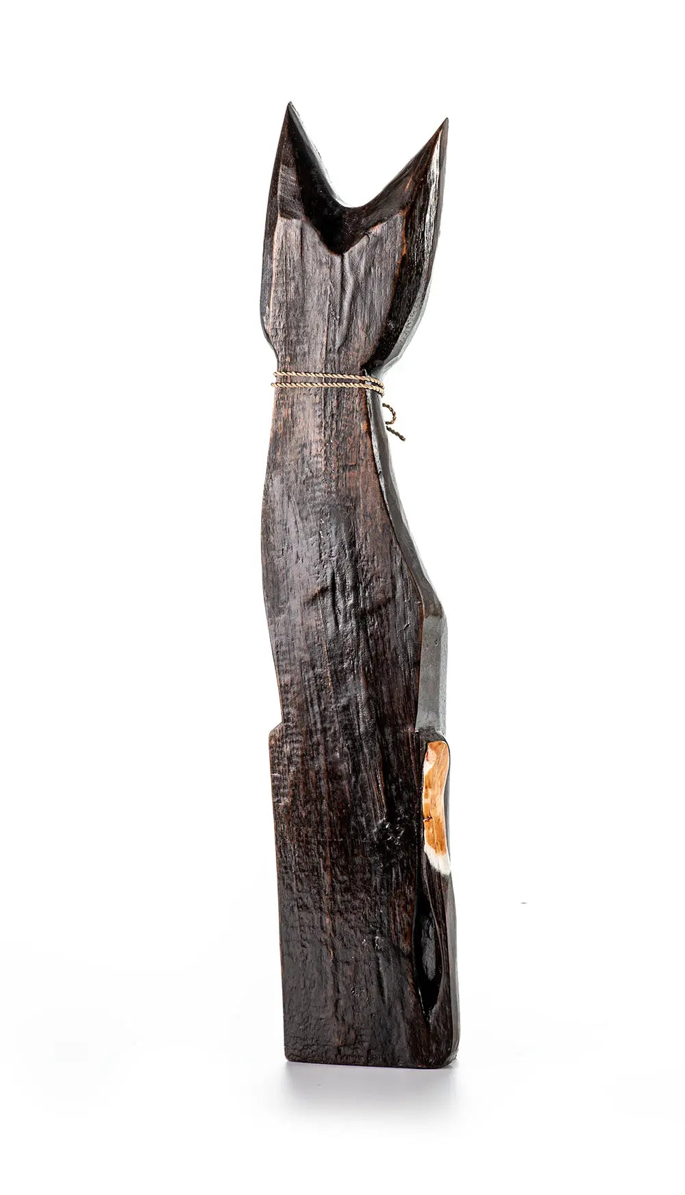 MEONG Wooden Cat Statue 11x60 cm | Handcrafted Exotic Wood Art