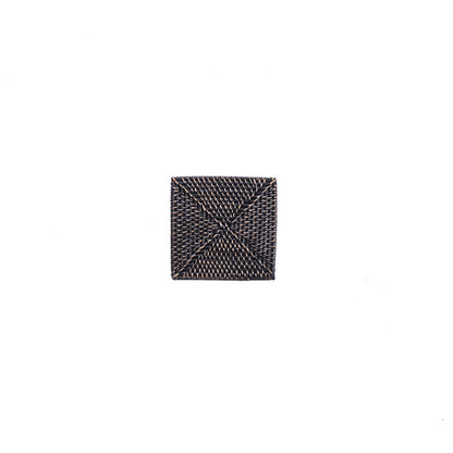 Single rattan square coaster in white background