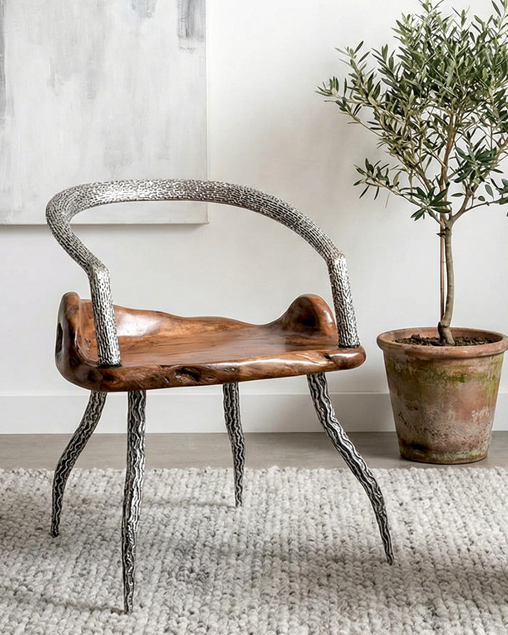 BALI Designer Art Chair | Handcrafted Glossy Finish Seat