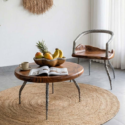 BALI Designer Art Coffee Table 58 cm | Handcrafted Glossy Finish