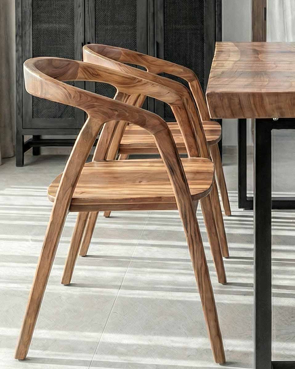 NAXOS Dining Chair | Minimalist Exotic Wood Seat