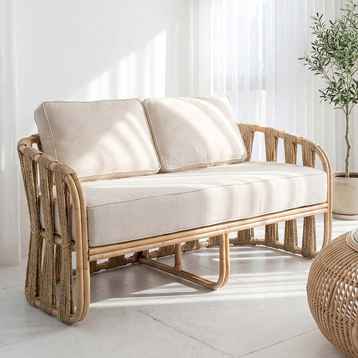 Duo Sofa | Rattan | TAYO White Tangan Furniture