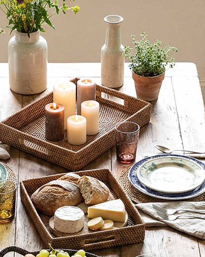 Tray Set Rattan | RECTANGULAR 35x45 & 30x40 cm Tangan Furniture