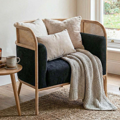 BELLA Solo Rattan Sofa Black | Boho Living Chair