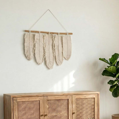 BOHO LEAVES Macrame Wall Decoration 100x70 cm | Handcrafted Boho Art