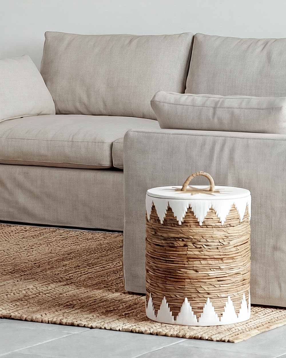 LAMBOK Wicker Basket Set Ø31, 38, 41 cm | Artisan Storage Baskets