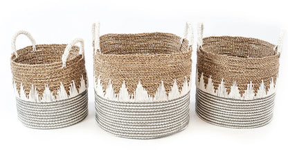 JIPJIP Wicker Basket Set Ø30, 35, 40 cm | Handcrafted Storage Solution