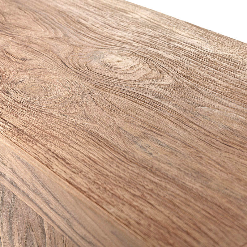 View of the top of teak wood cabinet.