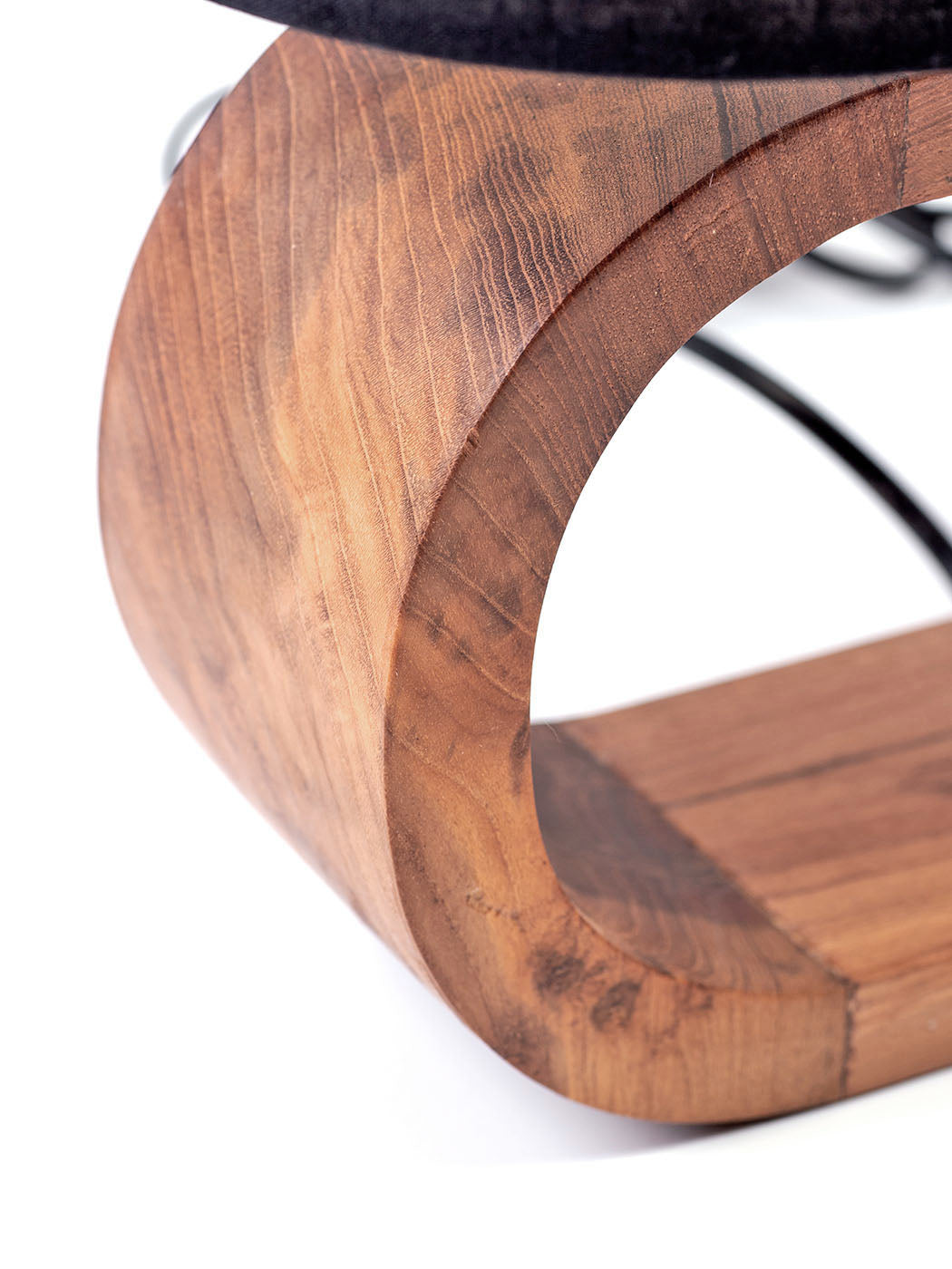 A table lamp with a natural linen textile shade and a wooden base on a white background.