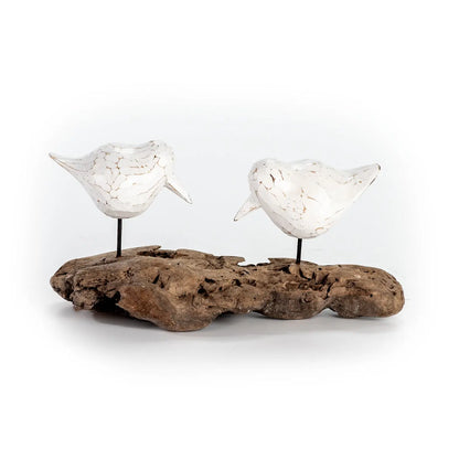SI JIN Wooden Bird Decoration 23x8 cm | Handcrafted Home Accent