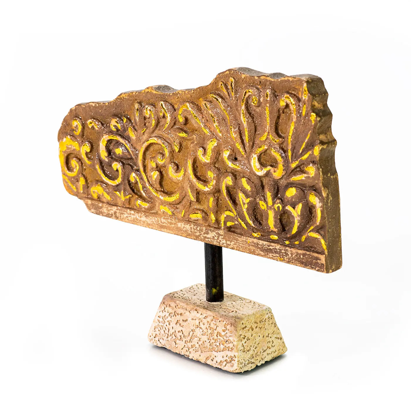 UMA Carved Wooden Fragment 30x23 cm | Artisan Wall Accent